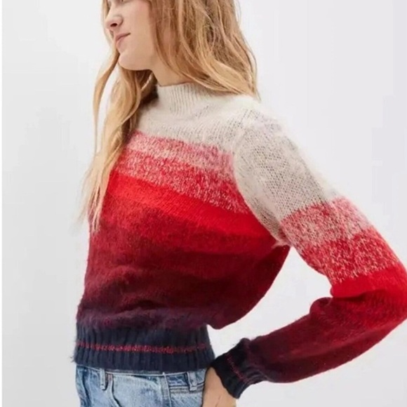 American Eagle Women’s Size Medium Ombre Chunky Knittedd Mock Neck Sweater - Picture 2 of 11